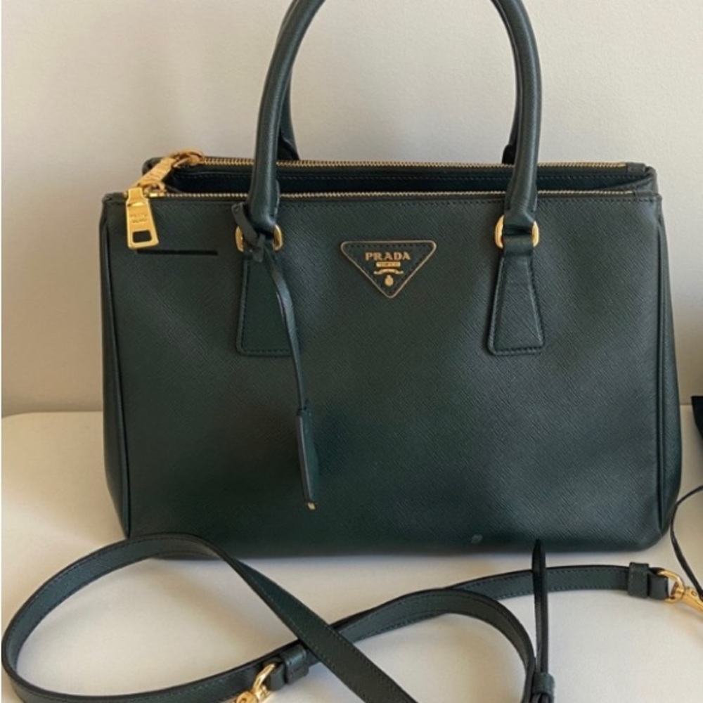 Prada Saffiano Lux in Militare color